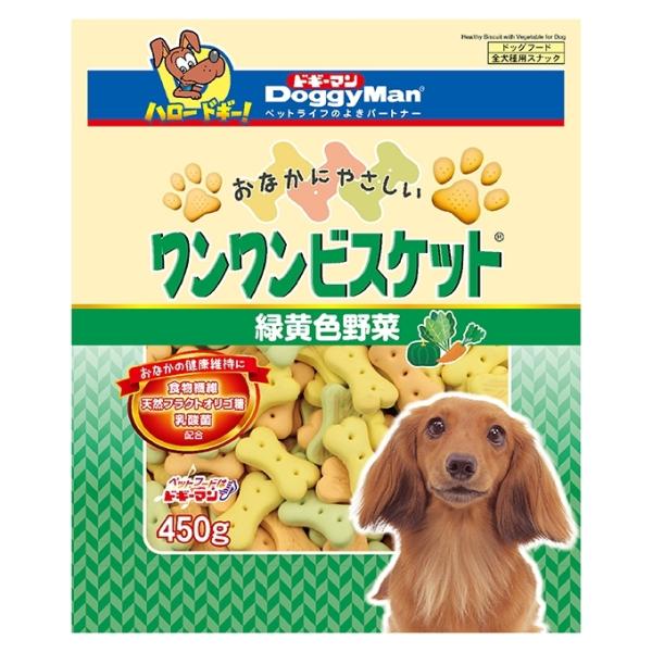 ドギーマンハヤシ　おなかにやさしいワンワンビスケット　緑黄色野菜　450ｇ　犬用　おやつ　スナック　...