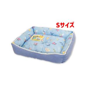 ドギーマンハヤシ　クールズスクエアベッドS　サマービーチブルー　犬・猫用　夏物　接触冷感生地使用　抗...