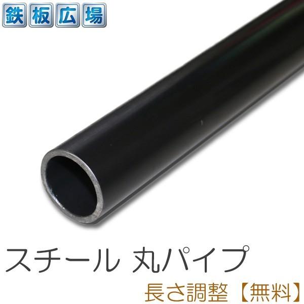 鉄 スチール 丸パイプ SGP 規格 厚さ2.8mm φ21.7mm 長さ1200mm 鋼材 オーダ...