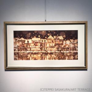 オリジナル（中型）ポスター　「サン・ルーに降る雪」デラックス額｜teppei-card-museum
