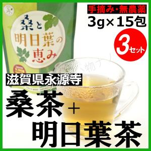 桑と明日葉の恵み 3g×15包×3袋 桑の葉茶 明日葉茶 健康茶 滋賀県 永源寺 健康飲料 ノンカフェイン スーパーフード フィトケミカル