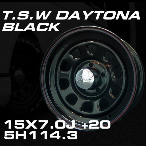 TSW DAYTONA ブラック 15X7J+20 5穴114.3 ホイール4本セット　＜100系ハ...