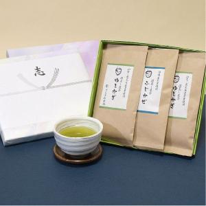 深蒸し煎茶ふじかぜ&ゆしかざ3本セット　知覧茶 鹿児島茶と静岡茶の仏事 法事用ギフト 日本茶 緑茶 お茶｜teracha