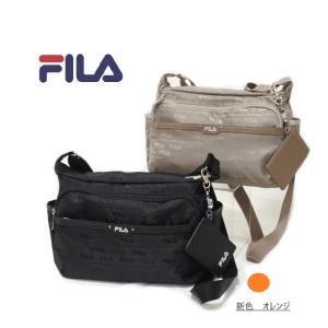 FILA[フィラ]　ショルダーバッグ 　ナイロン ブラック ベージュ レディース 軽い たくさん入る ポケット多い 斜め掛け 7694 フラワー 普段使い 旅行 ギフト