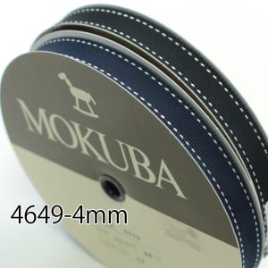 【4mm幅/15色】MOKUBA 4649K　ステッチグログランリボン 30m巻き　MOKUBAリボン｜teraki