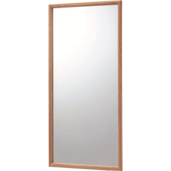ウォールミラー 壁掛け鏡 約幅80×奥行40×高さ3cm ナチュラル 天然木 木製 飛散防止ミラー ...