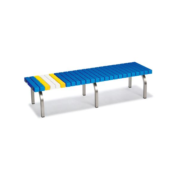 テラモト公式 ベンチ 屋外 イス 長椅子 背もたれなし 樹脂製  雨に強い プールサイド おしゃれ ...