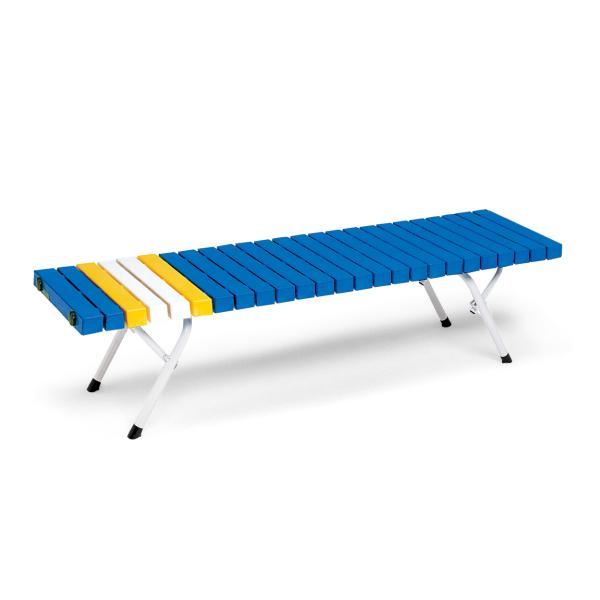 テラモト公式 ベンチ 屋外 イス 長椅子 背もたれなし 雨に強い 折りたたみ 収納 プールサイド お...