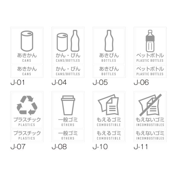 テラモト公式 ゴミ箱 ごみ箱 分別ラベル シール ステッカー 業務用 屋内外 おしゃれ ダストボック...