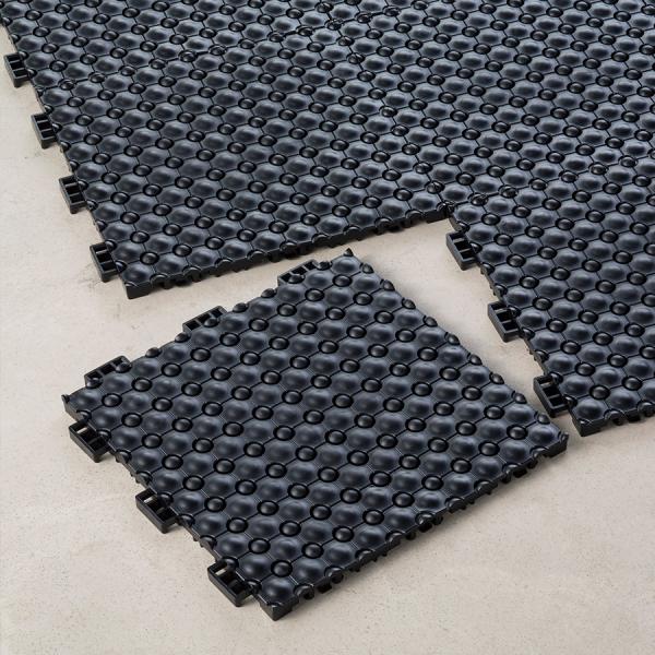 テラモト公式 マット 耐油 クッション クロス型 30×30cm ジョイント式 防音 工場 厨房 出...