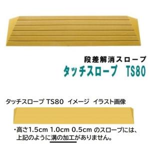 段差解消スロープ 段差1.5cm/幅80cm シンエイテクノ タッチスロープ TS80-15｜terasuke