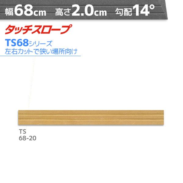 シンエイテクノ タッチスロープ TS68-20 コンパクト版 幅68cm×高さ2cm 段差解消 転倒...