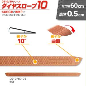 シンエイテクノ ダイヤスロープ10° DS10/80-05 幅80cm/段差0.5cm用/勾配10度 室内用 "置くだけ"｜terasuke