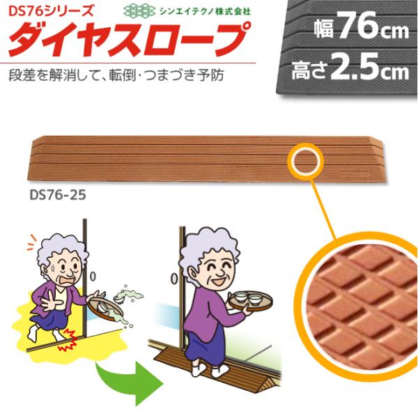 段差解消リフォーム ダイヤスロープ DS76-25 幅76cm/段差2.5cm用 室内用 “置くだけ...