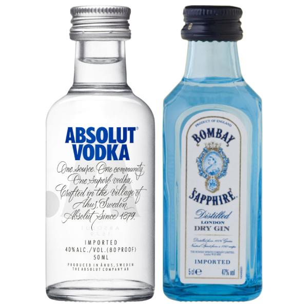 スピリッツ 選べるカワイイ ミニチュアボトル 50ml アブソルート or ボンベイサファイア  酒...