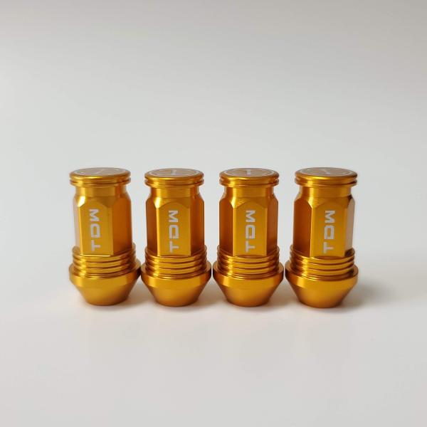 TDW エアバルブキャップ Nut Design FLAT 4個入 ゴールド