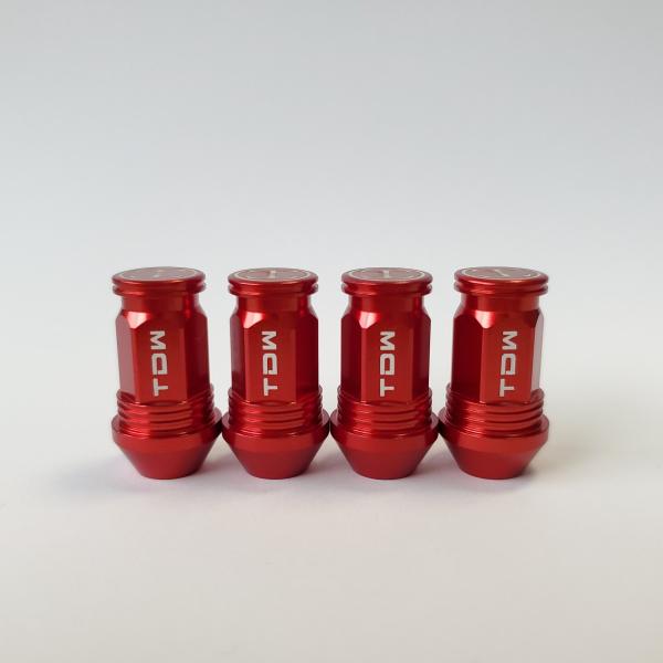TDW エアバルブキャップ Nut Design FLAT 4個入 レッド
