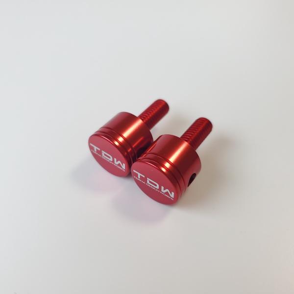TDW ナンバーボルト 15ｍｍ ピストン TDWロゴ 2個 レッド