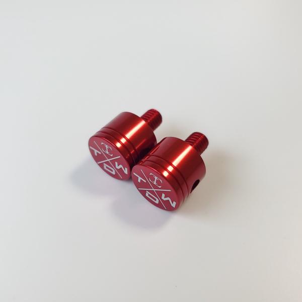 TDW ナンバーボルト 10ｍｍ ピストン クロスロゴ 2個 レッド