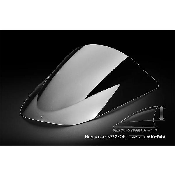 アクリポイント ACRY-Point HONDA 12-19 NSF250R用 クリアスクリーン 2...