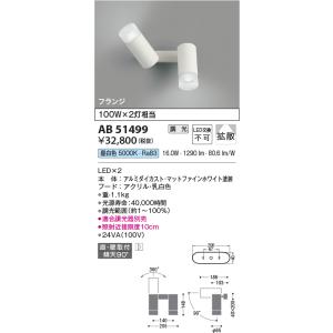 在庫品 AB51499 コイズミ照明 LEDブラケットライト 100W2灯相当　[昼白色][本体 ア...