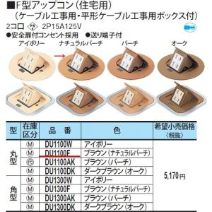 パナソニック 床用配線器具・電材F型アップコン丸型（2コ口）（ブラウン ナチュラルバーチ）DU1100F｜terukuni