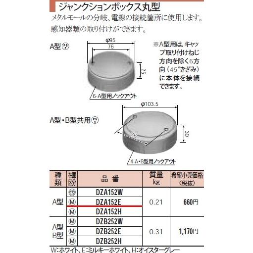 DZA152E パナソニック メタモール　ジャンクションボックス丸型　Ａ型
