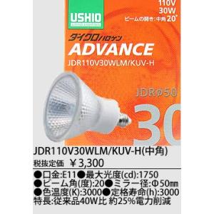 JDR110V75WLWK7UVH USHIO ダイクロハロゲンランプ 110V用E11口金 Φ70mm