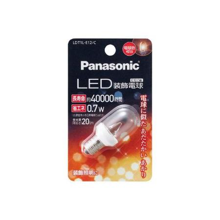 パナソニック LDT1L-E12/CE12口金LED装飾電球 0.7W(電球色相当)(クリアタイプ)...