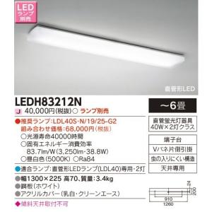 東芝ライテック キッチンシーリングライト[LED][ランプ別売][〜6畳]LEDH83212N｜terukuni