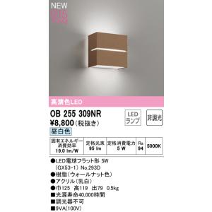 在庫品 OB255309NR オーデリック R15クラス2 高演色LED　ブラケット　[昼白色][ウ...