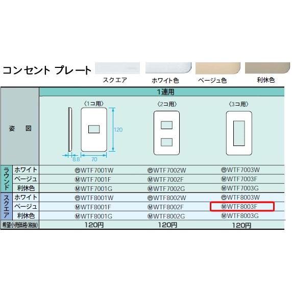 WTF8003F パナソニック コスモシリーズワイド21配線器具・電材　コンセントプレート　（1連用...