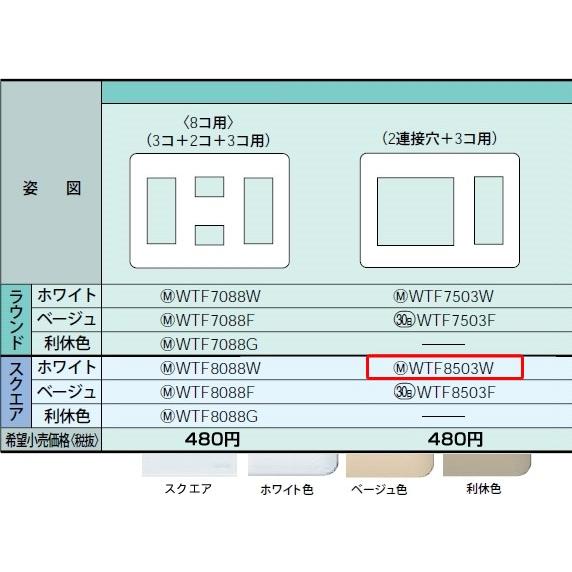 WTF8503W パナソニック コスモシリーズワイド21配線器具・電材　コンセントプレート　（3連用...