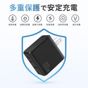 ACアダプター USB充電器 65W急速充電器...の詳細画像4