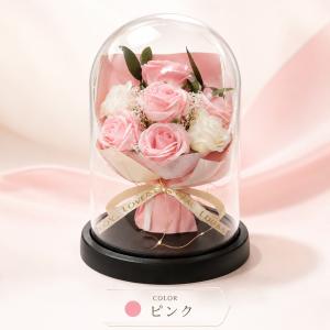 ソープフラワー ガラスドーム バラ 薔薇 花束...の詳細画像5