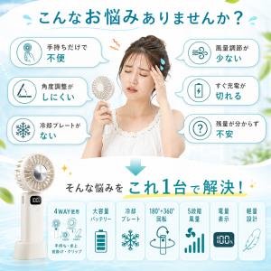 ハンディファン 首掛け扇風機 冷却プレート 3...の詳細画像1
