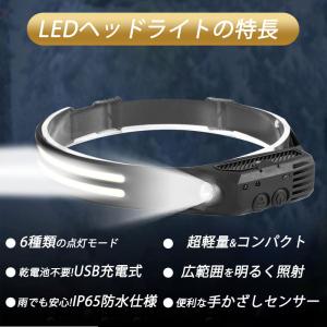 ヘッドライト 充電式 ヘットライト ledヘッ...の詳細画像4