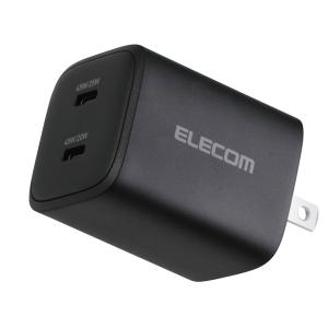 エレコム 充電器 45W 2ポート Type-C USB PD対応 PPS対応 GaN II採用 折りたたみ式プラグ ブラック EC-AC10945 公式店 国内メーカー
