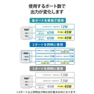 エレコム 充電器 65W USB PD対応 3...の詳細画像3