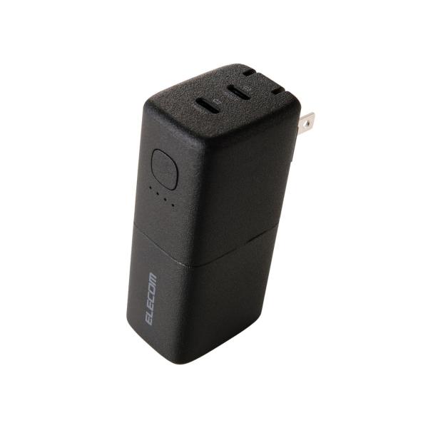エレコム モバイルバッテリー 5000mAh 30W コンセント一体型 PD対応 2ポート Type...