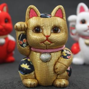 招き猫 置物 金/白/黒/赤 大 13cm 柿沼人形 日本製｜teshigotohompo