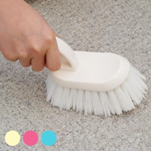 ナチハマ バスブラシ ゴム 浴室用ブラシ 全3色 アイボリー/ピンク/グリーン お風呂掃除 洗剤いら...