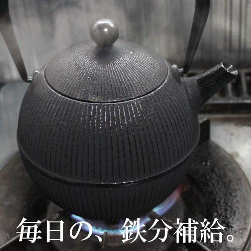 南部鉄器 鉄瓶 0.8L 直火 てまり 南部鉄瓶 やかん 鉄分補給 貧血予防 ホーロー加工なし 日本...