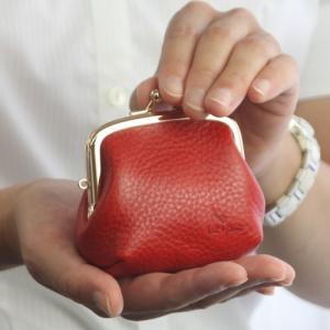 がま口 小銭入れ コインケース 財布 革 本革 イタリアンレザー 全5色 チョコ/ブラウン/イエロー/レッド/ネイビー ヴェールポイント 日本製