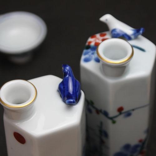 うぐいす徳利&amp;盃2個セット 美濃焼 丸モ高木陶器 日本製