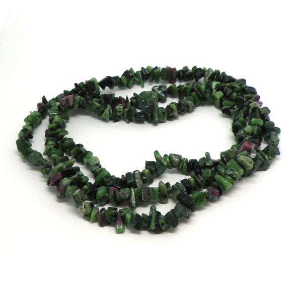 ルビーインゾイサイド 【さざれビーズ】 長さ 85cm前後 《1本》 チップビーズ