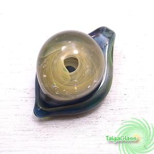 葉の上 ペンダントトップ パイレックス ガラスペンダント /TaigaGlass｜tesorocoltd