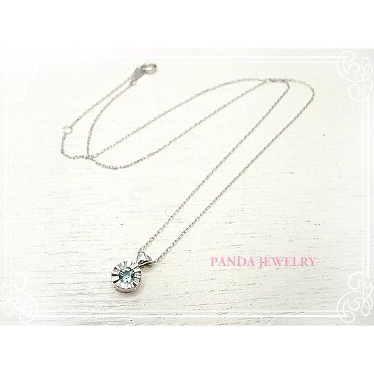 K10WG キラキラハートのネックレス アクアマリン ホワイトゴールド ペンダント //PANDA ...
