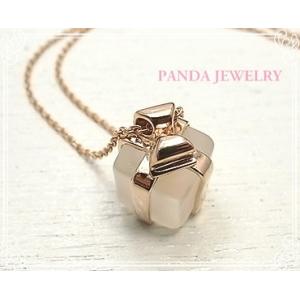 プレゼント ネックレス シルバー925（ピンクゴールドカラー） 水晶 PANDA JEWELRY [...