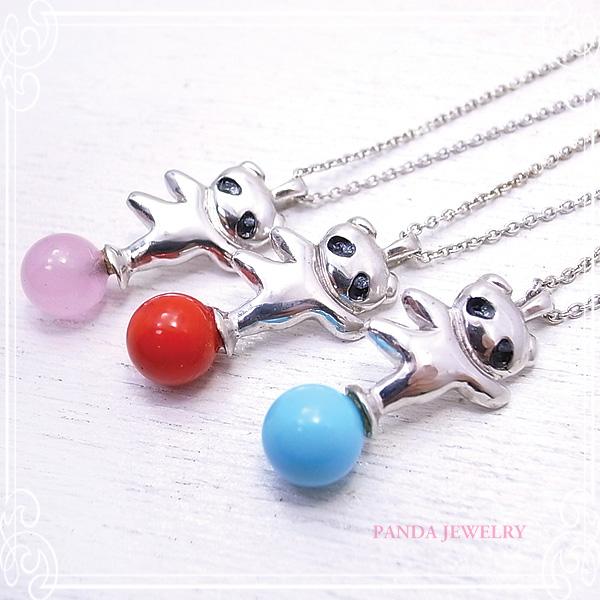 PANDA JEWELRY  パンダジュエリー  玉乗りパンダネックレス（ターコイズ）/シルバー p...